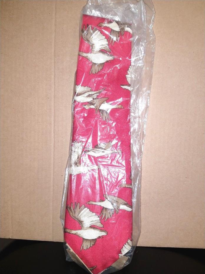 Vintage Field & Stream Tie Men's New In Package Red Geese