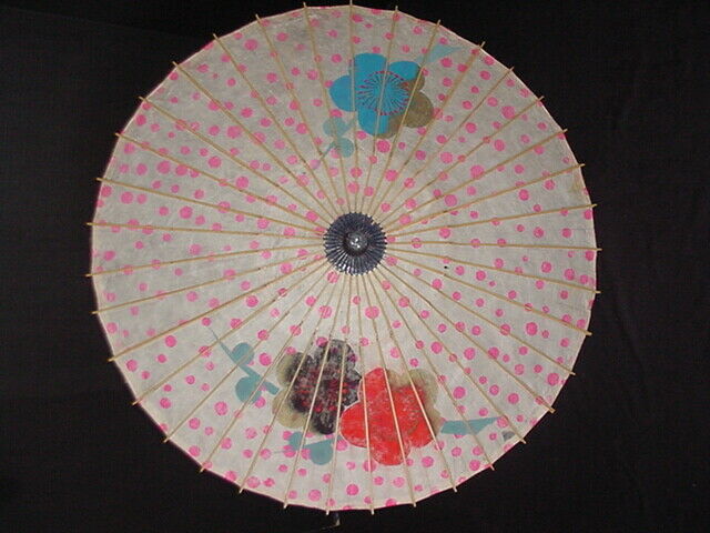 Vintage Chinese Rice Paper Parasol / Umbrella / Decor / Asian, Japanese, wedding