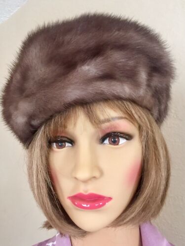 Vintage Genuine Mink Hat - Gorgeous Smokey Gray