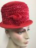 Vintage 50's 60's GIGI NEW YORK Red Straw Hat - Size Small