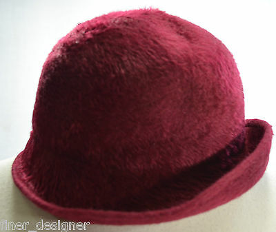 Womens Vintage Burgundy fur hat chapeau Mari La for Lord & Taylor England Hat