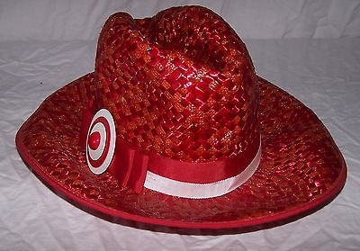 6198 VINTAGE Ladies WILMINE Red Straw Wide Brim Hat SUPER RARE Target USA Union#