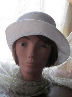 Vtg.1950's-60's White FILIPPO CATARZ Hat  Made in Florence Italy, Fine Straw
