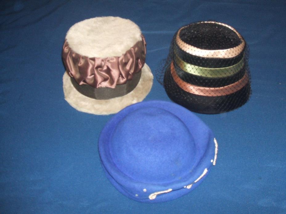 3 Vintage Ladies Hats
