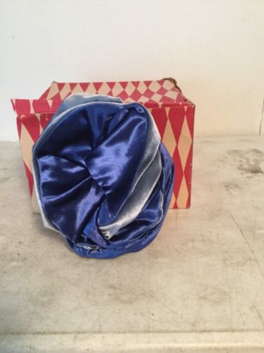 Vintage Joseph Magnin Blue Womens Hat with Box