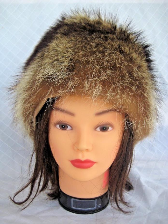Vintage Bonwit Teller Women's Hat Authentic Raccoon Fur