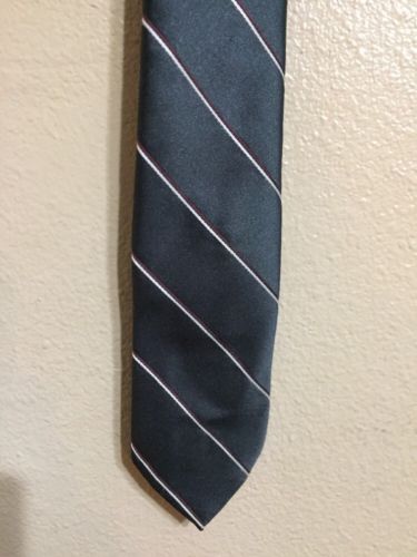 vintage tie The Original LEATHERBACK SATINS Wembley Diagonal Stripe Charcoal