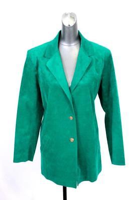 vintage 70s womens kelly green NAT KAP blazer jacket ULTRASUEDE retro XL 16
