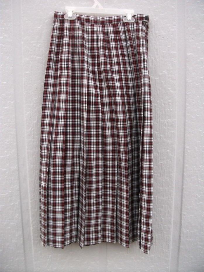 Westbound Ladies Pleated Skirt size 10 Woman's Black and White Plaid Midi Skirt