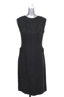vintage 50s womens black MOYGASHEL LINEN irish VOGUE COUTURIER sheath dress S