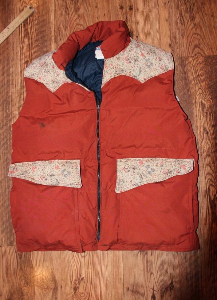 women's vintage down vest L, large western, homemade Frostline kit