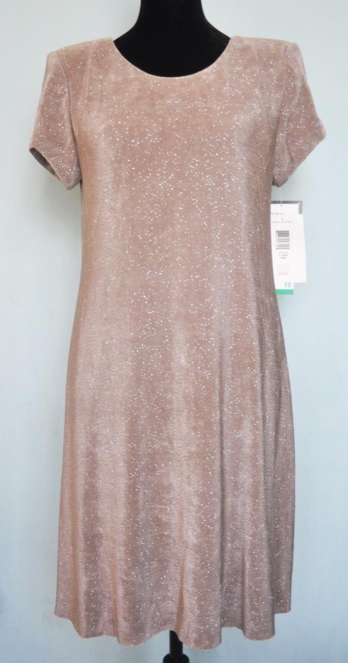 Vintage Jessica Howard Taupe Sparkle Swing Dress Size 10 NY $80 Original Price