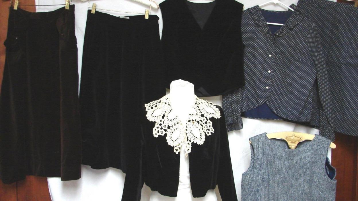 LARGE LOT VINTAGE CLOTHING DRESS VELVET JACKET JUMPER SKIRTS SUIT