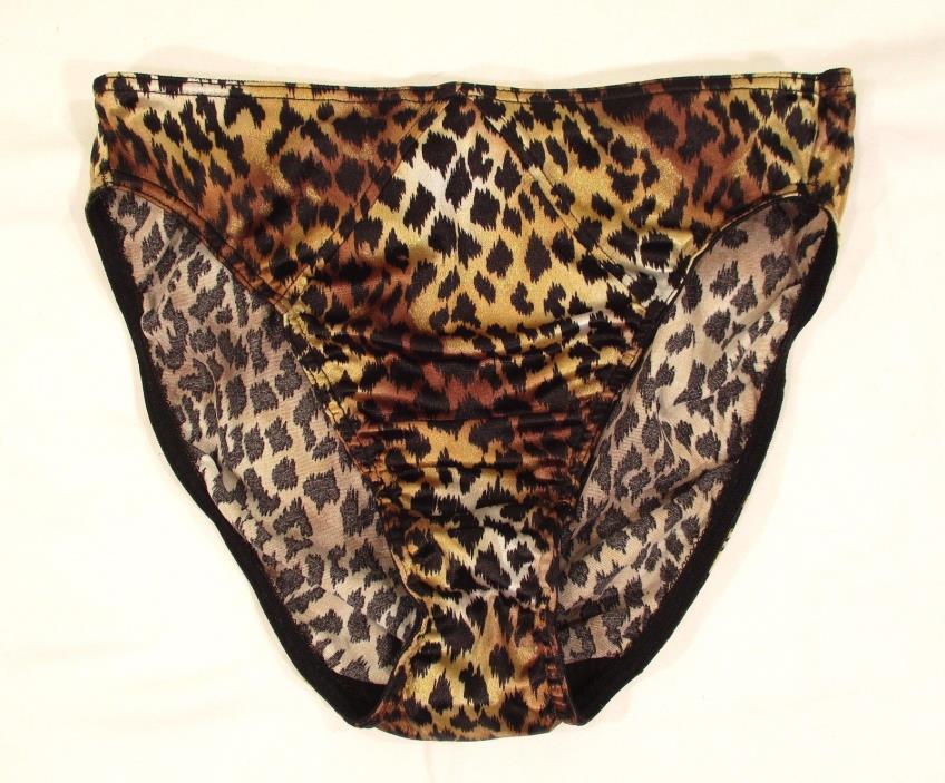 Victoria's Secret SECOND SKIN PANTIES Leopard Size Medium Gold Shimmer USA M