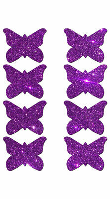 One Size Fits Most Womens Mini Purple Glitter Butterfly Pasties, Purple