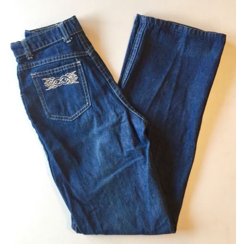 VINTAGE JC PENNEY JR HI BLUE JEANS SNAP DENIM PANTS JUNIOR SIZE 14