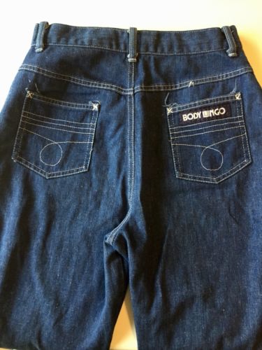 VINTAGE JC PENNEY JR BODY LINGO HI BLUE JEANS SNAP DENIM PANTS JUNIOR SIZE 14