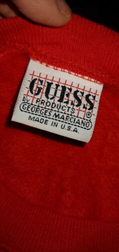 Vintage Guess Originals Product Red Sweatshirt by Georges Marciano sz M 90's