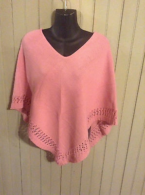 Vintage ALC us sweaters pink shawl poncho wrap one size