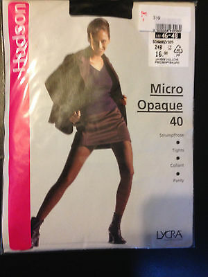 WOW!  Vintage Hudson black micro opaque tights size III (46-48)