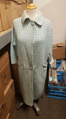 Vintage CISA Knit House Coat LIGHT BLUE Made in Italy 100% Wool 12/34