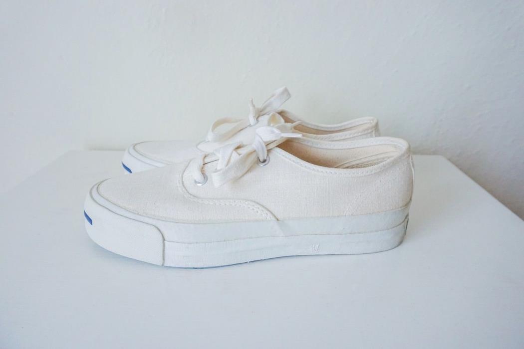 1970's Vintage Jack Purcell Converse White Canvas US Women's 6 Shoes MADE IN USA