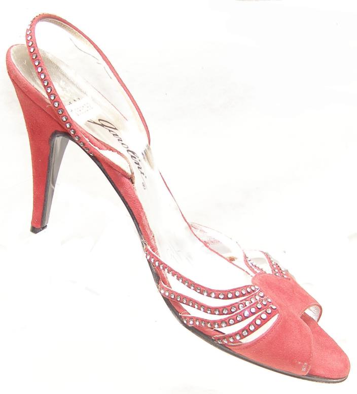 GAROLINI Women's Red Dress Evening Sandal 4 inch high heel Size 9 .5M (2492)