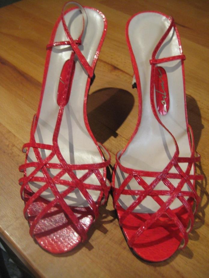 Women's Vintage Red Reptile Impo High-Heel Sandal Size 91/2