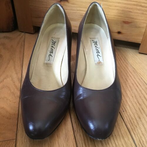 Vintage Brown Leather Heels Mimi 8.5 M 8 1/2