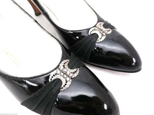 Womens 1950s Vintage Martinique Patent Letaher Pumps Pointed Toe NWOT  7 AAAA