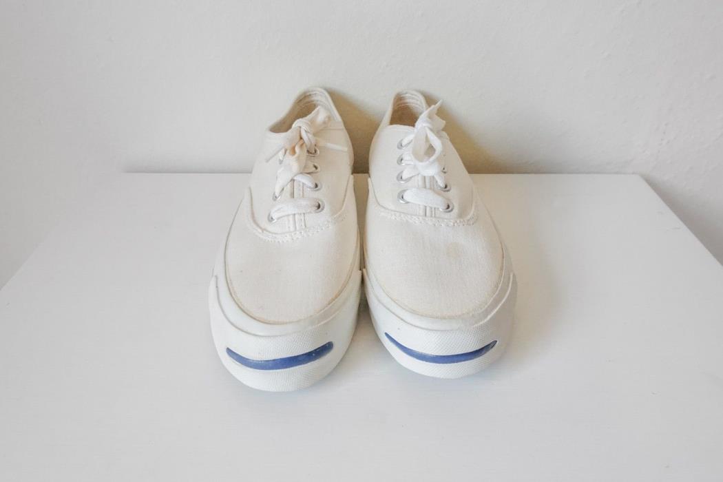 1970's Converse Jack Purcell MADE IN USA White Canvas US Women's 7.5 & 8 Shoes