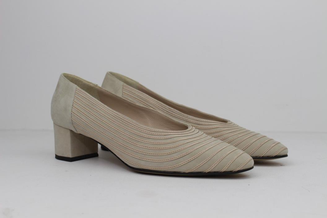 Cristina Rossi Vintage Pumps block heel Wavy leather Size 8.5M Made in Italy