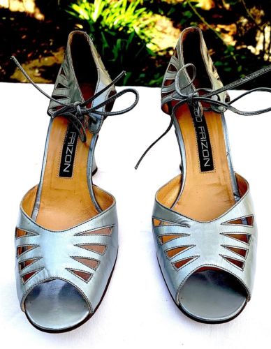 Vintage Maud Frizon Silver Shoes 1970s