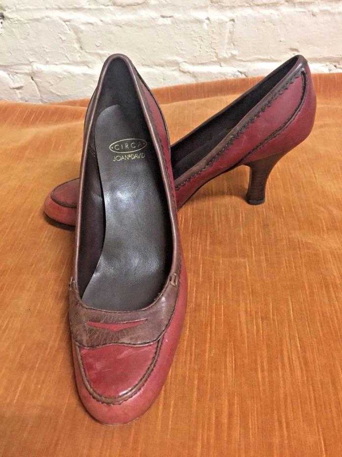 Vintage 70s 6.5 M Handmade Joan & David Pumps Shoes Heels Two Tone Brown Oxfords