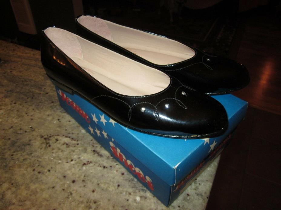 Nos vintage Josmo patent leather shoes womens girls flats   8 7/8
