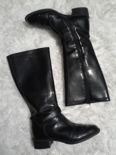 70s Pertti Palmroth Finland Knee High Boots 5 Black Leather Lined Vintage GUC