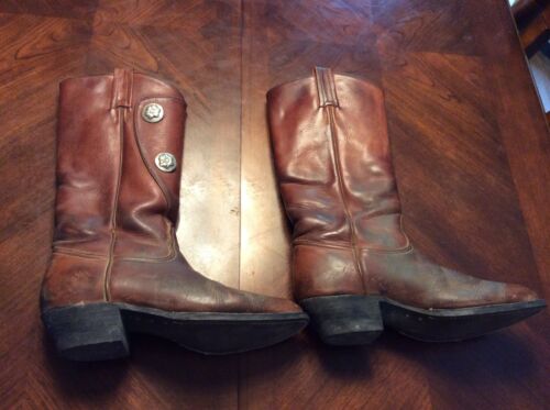 Ultra Rare Vintage Tony Lama Red Brown Womens Boots Size 6M Cowboy Western