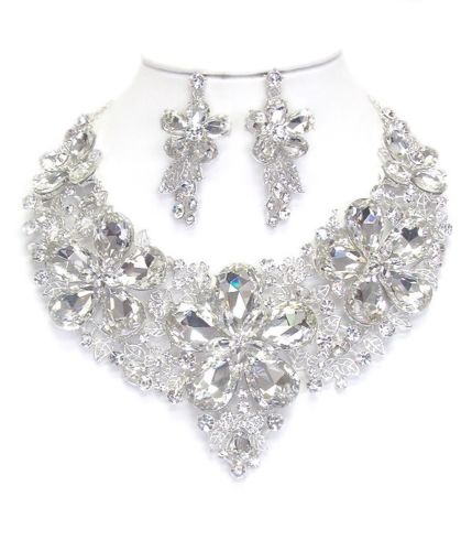 Australian Crystals Victorian Necklace Earring Bridal Formal QUALITY USA