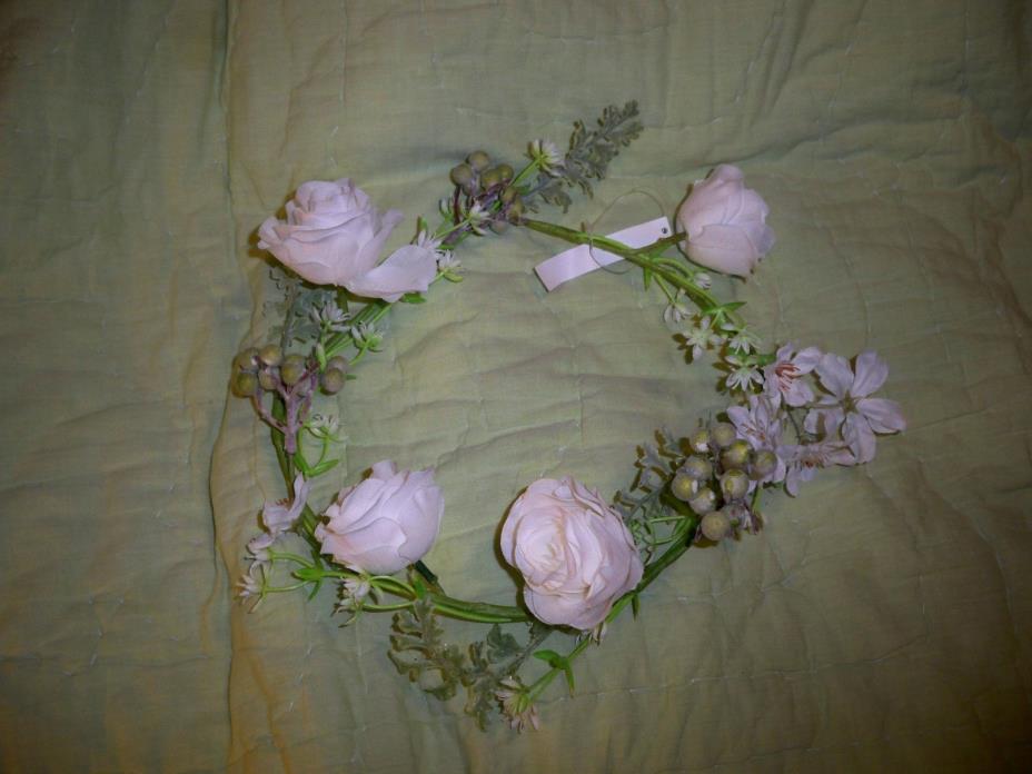 White Roses Fabric Flower Crown*8