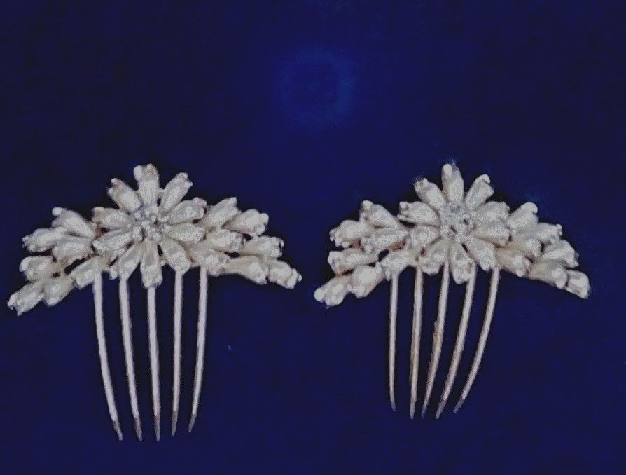 Wedding Prom Party Pearl Rhinestone Rose Gold Hair Pins NEW