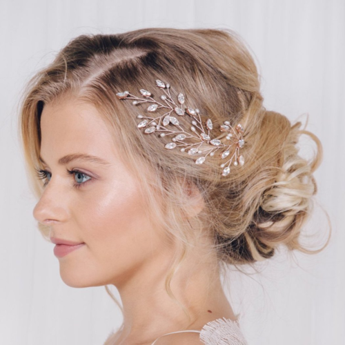 Artio Wedding Hair Pins Accessories with Crystals and Beads for Brides and 3PCS
