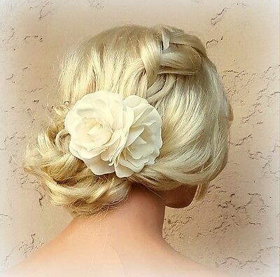 Wedding Hair Accessories, Double Gardenia Flower Hair Clip, Bridal hair Clip