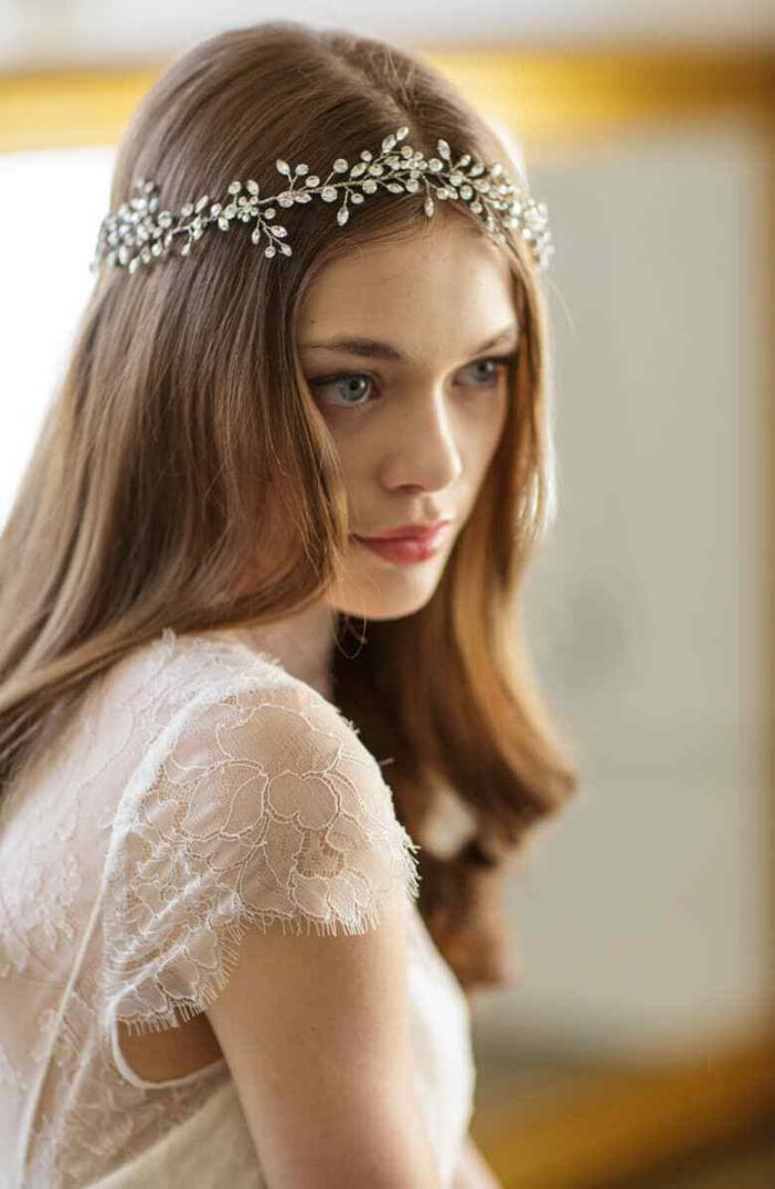 Brides and Hairpins Bianca Swarovski Crystal Bridal Wedding Hair Halo NWT $250