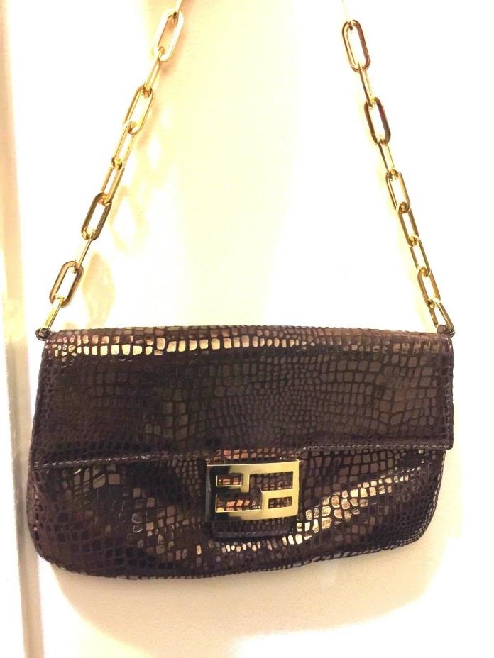 By Cache Evening Bag / Soft Faux Leather in Metallic Gold