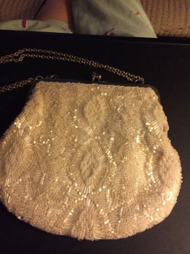 La Regale, evening bag Vintage    Clutch hand made in hong kong.  Pearl