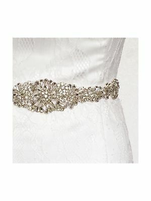 Luxury Rhinestone Crystal Wedding Dress Beaded Bridal Sash Belt Band Bride Go...