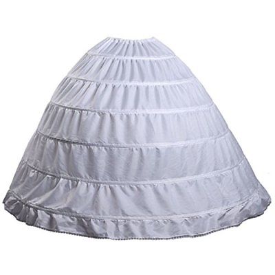 Women 6 Hoop Skirt Wedding dress Bridal Petticoat Underskirt Crinoline Slip