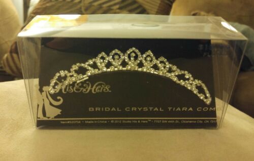 New Studio His & Hers Bridal Crystal Tiara Comb Sparkly Still in Box Beautiful