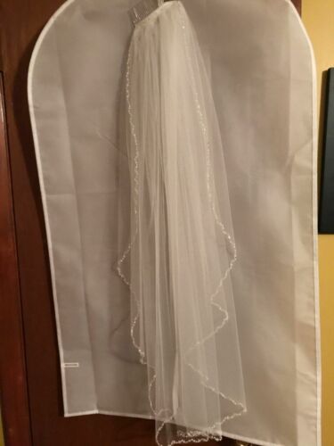 NEW $85 Bride Gorgeous Delicate Intricate Beaded Romantic Wedding Veil