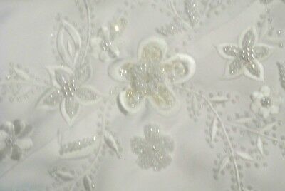 Alfred Angelo White Beaded Embroidered Satin Bridal Wedding Shawl Wrap @ cLOSeT